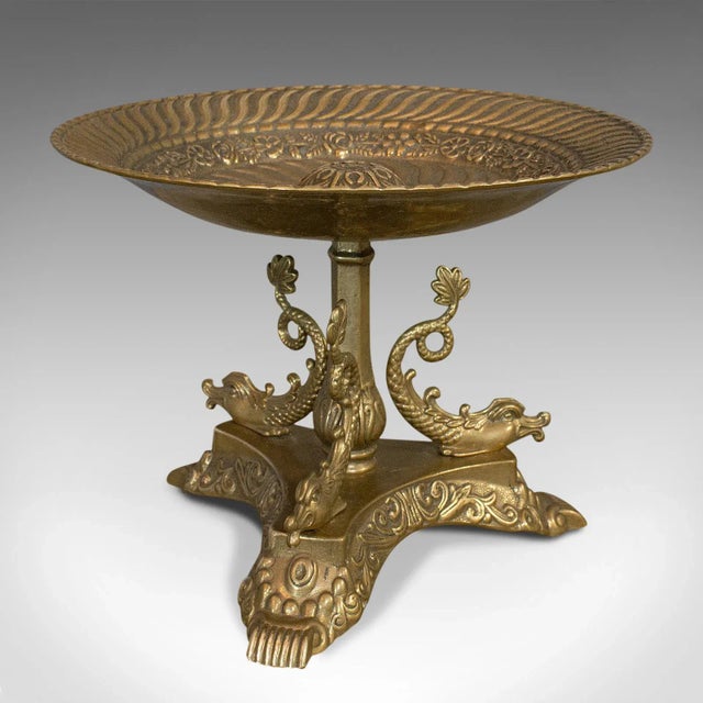 1950s Brass Oriental Fruit Bowl with Pedestal For Sale - Image 6 of 13