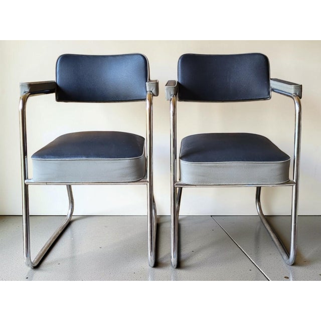 Armchairs in the style of Pullman Roneo, 1950s, Set of 2 For Sale - Image 9 of 11
