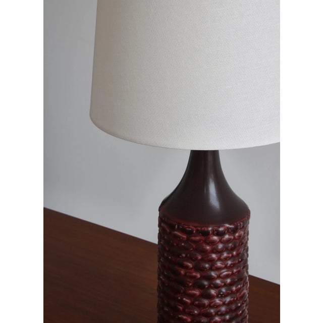 Ceramic Large Table Lamp in Oxblood Glaze by Axel Salto for Royal Copenhagen, 1958 For Sale - Image 7 of 12