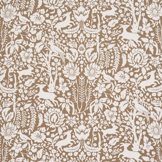 SAMPLE - Schumacher Deerfield Wallpaper In Mocha For Sale