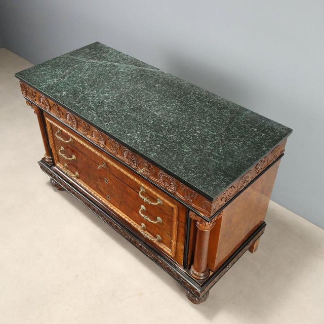 Walnut and Burl Chest of Drawers with Marble Top For Sale - Image 12 of 15
