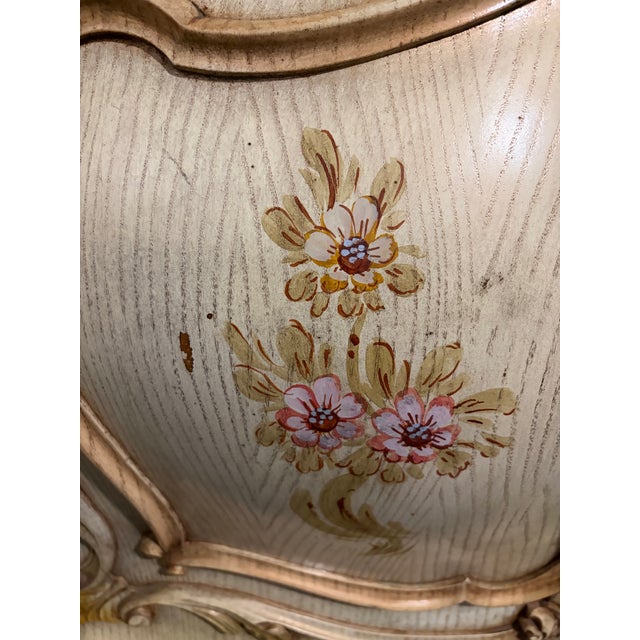 Mid 20th Century Monumental Rococo Revival Hand-Painted Floral China Cabinet and Buffet For Sale - Image 10 of 12