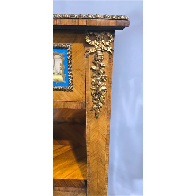 Small Satinwood and Sevres Plaque Cabinet, 1880 For Sale - Image 12 of 14