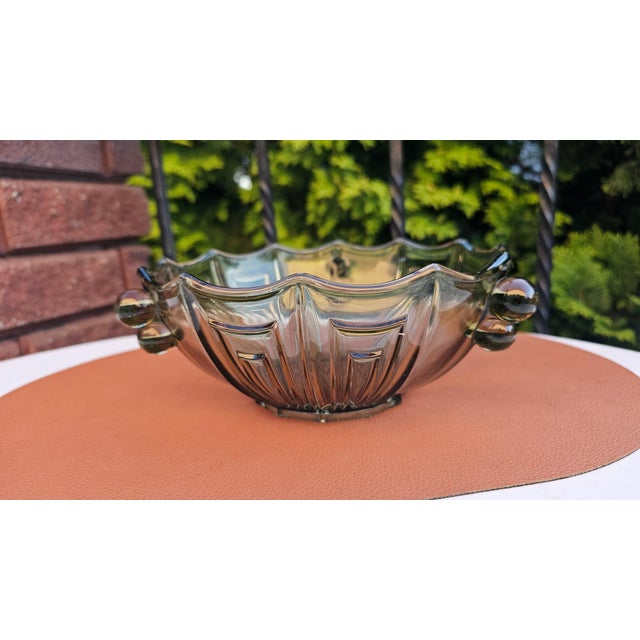 Art Deco Glass Bowl in Storm-Cloud Color by Stölzle Heřmanova Huť, 1920s For Sale - Image 9 of 9