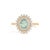 VR Jewels 14k Yellow Gold 1.18 Ct Oval Paraiba Tourmaline & Diamond Double Halo Ring Size 6 For Sale - Image 4 of 18