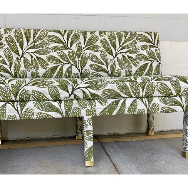Revelation Modern Hedge Green Approach the Bench Banquettes Pair For Sale - Image 4 of 8
