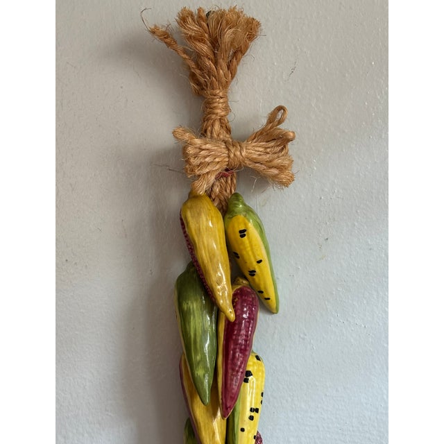 This 1960s vintage ceramic Indian corn braid is beautifully glazed on time-worn jute rope. Equally perfect in a warm...