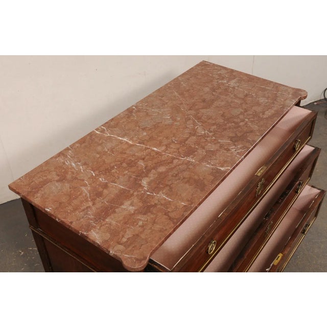 Neoclassical French Commode with Marble Top For Sale - Image 10 of 11