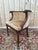Louis XVI Style Barrel-Shaped Wood, Velvet, Brass Desk Chair with Ram's Heads, 1890s For Sale - Image 5 of 8