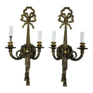 Mid Century French Style Electric Wall Sconces - a Pair