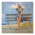 Beach Bench - Oil on Canvas 36x36" For Sale