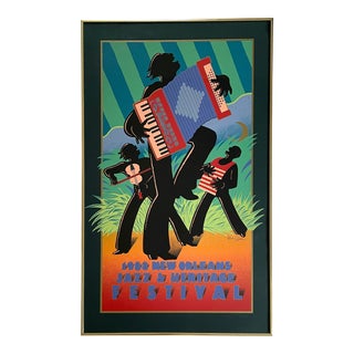 1988 Official Framed Poster for New Orleans Jazz and Heritage Festival, Numbered For Sale