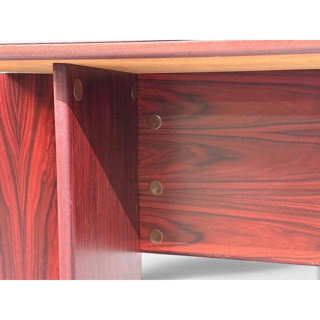 Sannemann, Convertible Console or Dining Table, Rosewood, Brass, Denmark, 1970s For Sale - Image 16 of 18