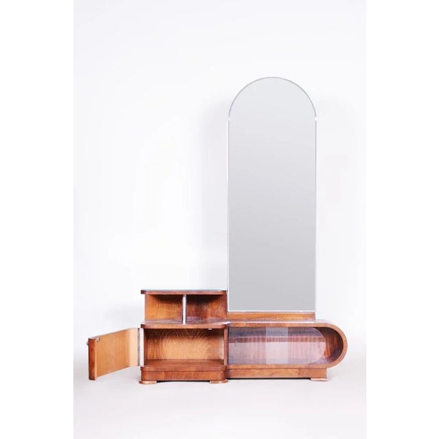 1920s Art Deco Dressing Mirror in Walnut, Czech, 1920s For Sale - Image 5 of 9