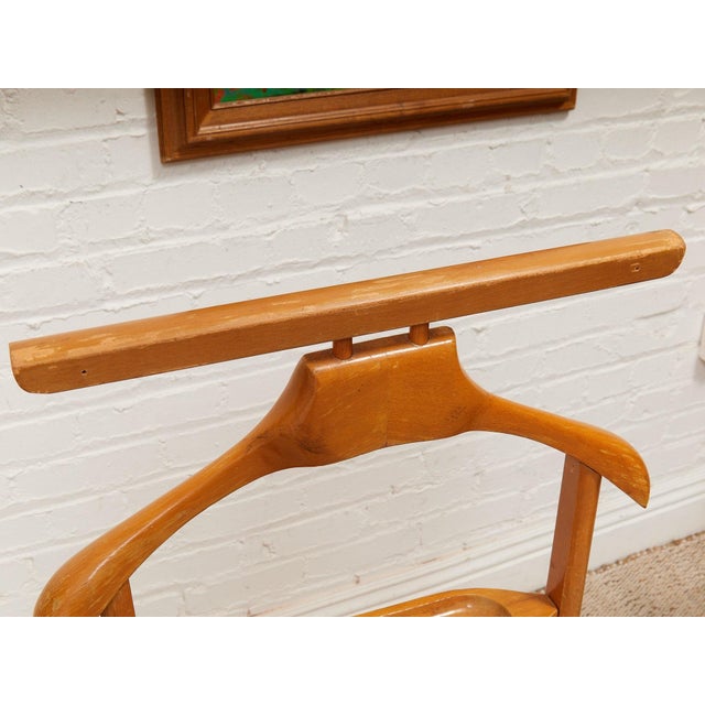 Mid-Century Modern Vintage Maple Wood Valet For Sale - Image 3 of 8