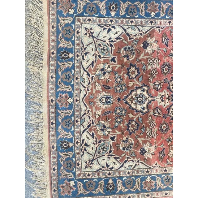 Pretty mid century najaf abad rug with nice floral design and beautiful light colors, entirely and finely hand knotted...