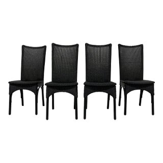 High Back Wicker Dining Chairs by Loom Italia For Sale