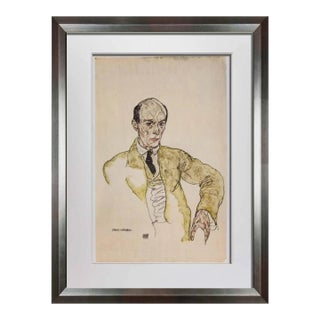 Egon Schiele Lithograph Signed #‘Ed Ltd Ed “Portrait Arnold Schonberg 1917 For Sale