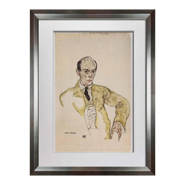 Egon Schiele Lithograph Signed #‘Ed Ltd Ed “Portrait Arnold Schonberg 1917 For Sale