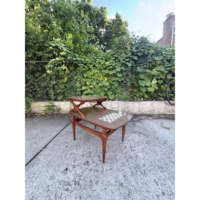 Mid-Century Tiled Checkerboard Danish-Style Side Table by Reiss Furniture For Sale - Image 11 of 13