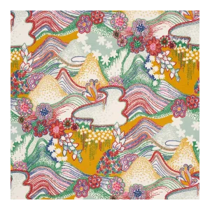 Schumacher X Clements Ribeiro Daisy Chain Fabric in Primary Multi
