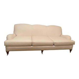 Lee Industries English Roll Arm Sofa With Perennials Fabric For Sale
