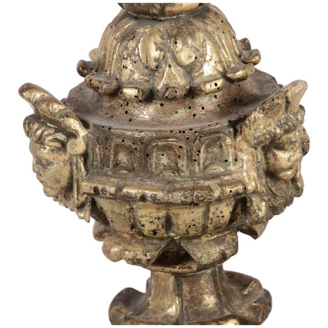 High Antique Gilded Wood Floor Chandelier, 1700s For Sale - Image 11 of 18