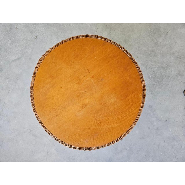 Mid-Century Modern Patio Wicker Table, Italy, 1950s For Sale - Image 6 of 9