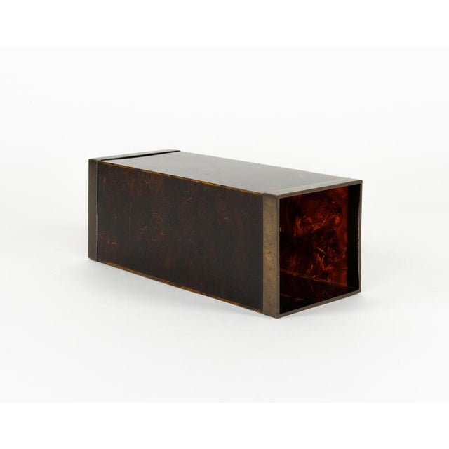 Umbrella Stand in Tortoiseshell Acrylic and Brass from Christian Dior, 1970s For Sale - Image 11 of 12