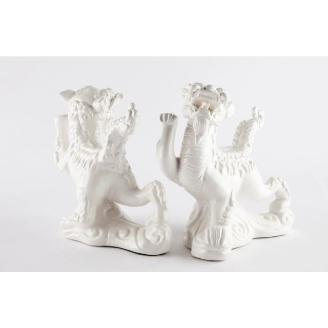 White Ceramic Chinese Qilin, Pair For Sale In Raleigh - Image 6 of 10