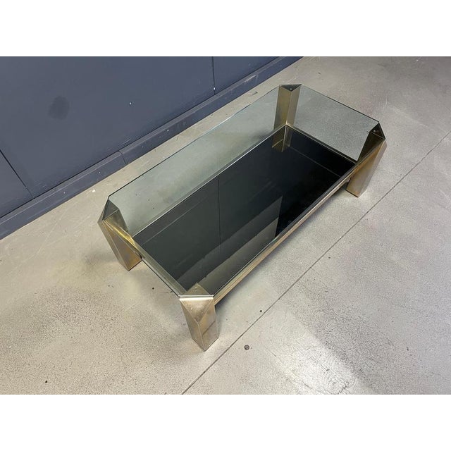 Gold Vintage 23kt Gold-Plated Coffee Table from Belgochrom, 1970s For Sale - Image 8 of 12