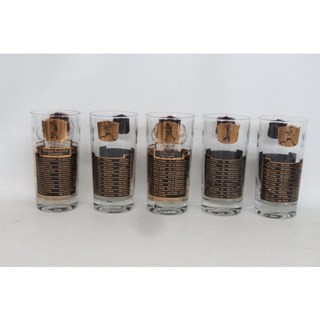 Cera All Time Greats 5pc Set Highball Cocktail Glasses Black With 22k Gold 4994b For Sale - Image 10 of 18