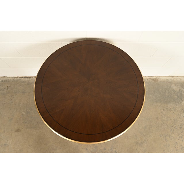 Barbara Barry Style Hollywood Regency Walnut and Parcel Gilt Tea Table or Occasional Side Table by Ethan Allen For Sale In South Bend - Image 6 of 9
