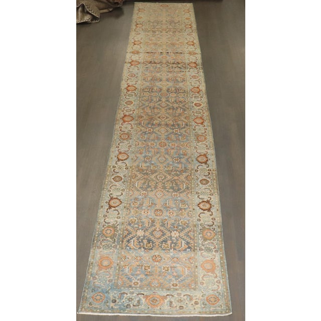 Folk Art Antique Zabihi Collection Persian Malayer Wide Extra Long Runner - 3'6" x 20'4" For Sale - Image 3 of 11