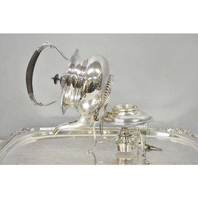 Vintage English Sheffield Edwardian Silver Plated Tea Set W/ Tilting Pot 7 PCS For Sale In Philadelphia - Image 6 of 18