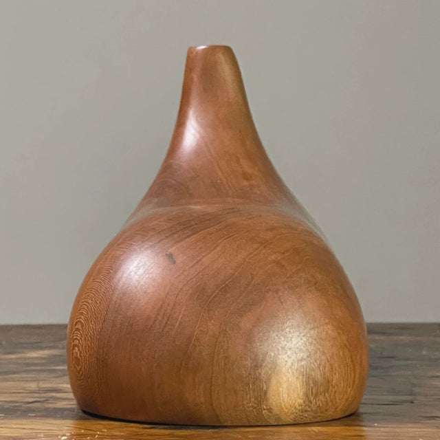 Biomorphic Postmodernist Studio Craft Hand Carved Cherry Wood Vessel For Sale - Image 9 of 12