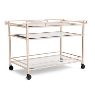 Brown Jordan Venetian Bar Cart in Blush For Sale
