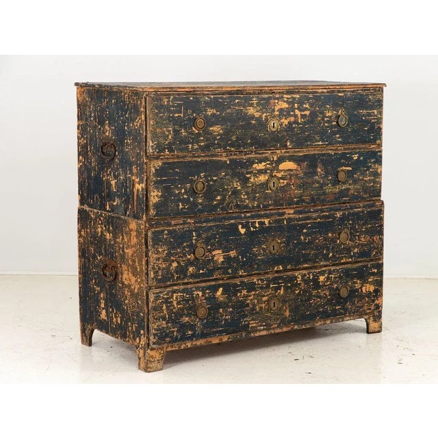 The 21st-century Swedish Gustavian style chest on chest is a captivating and functional piece of furniture. Comprising two...