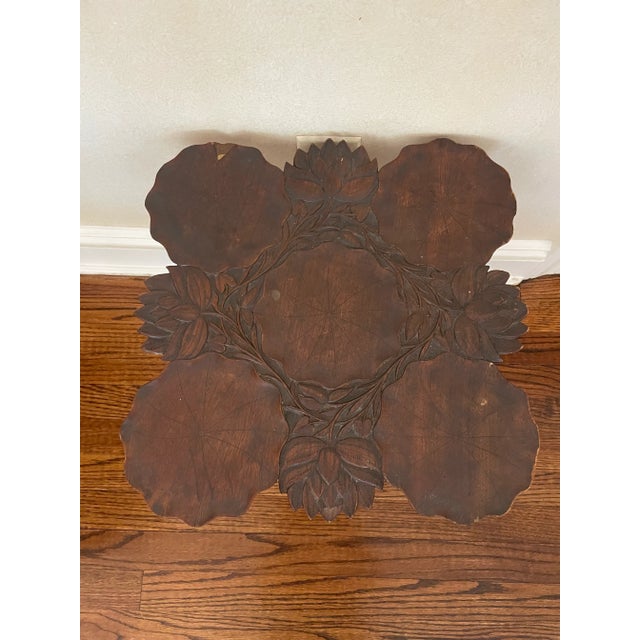 Early Asian Carved Lotus Table For Sale - Image 4 of 10