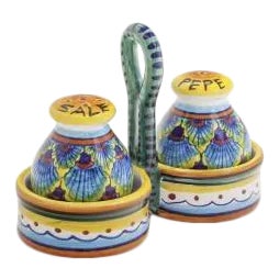 Collectible Majolica Salt and Pepper Shaker Set, B-61 For Sale