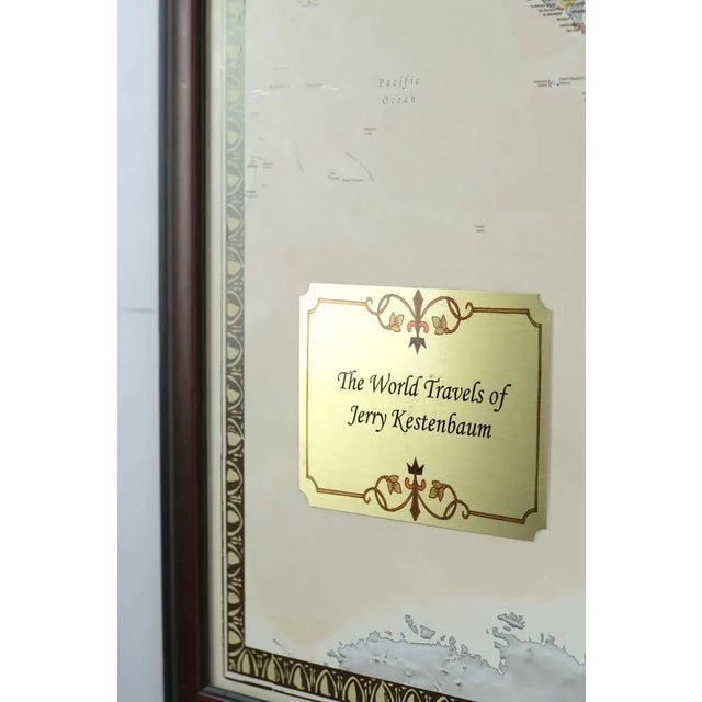 Late 20th Century Late 20th Century Novelty Map of the World Travels of Jerry Kestenbaum For Sale - Image 5 of 8