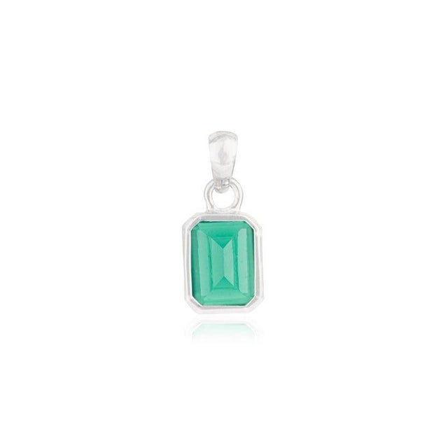 Metal Lush Green Onyx Bezel Set Statement Pendant in 925 Sterling Silver For Sale - Image 7 of 11