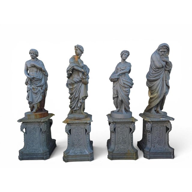 Four Seasons Sculptures in Patinated Iron, 1970s, Set of 4 For Sale - Image 3 of 7