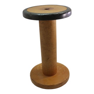 Large Antique Wooden Weaving Mill Spool For Sale