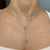 American Diamond Halo Heart & Teardrop Lariat Necklace in 14k White Gold, 16 Inches For Sale - Image 3 of 17