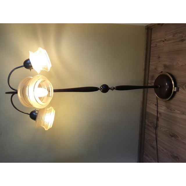 Three-Armed Floor Lamp with 3 Light Points Glass Lampshades, 1960s For Sale - Image 6 of 18