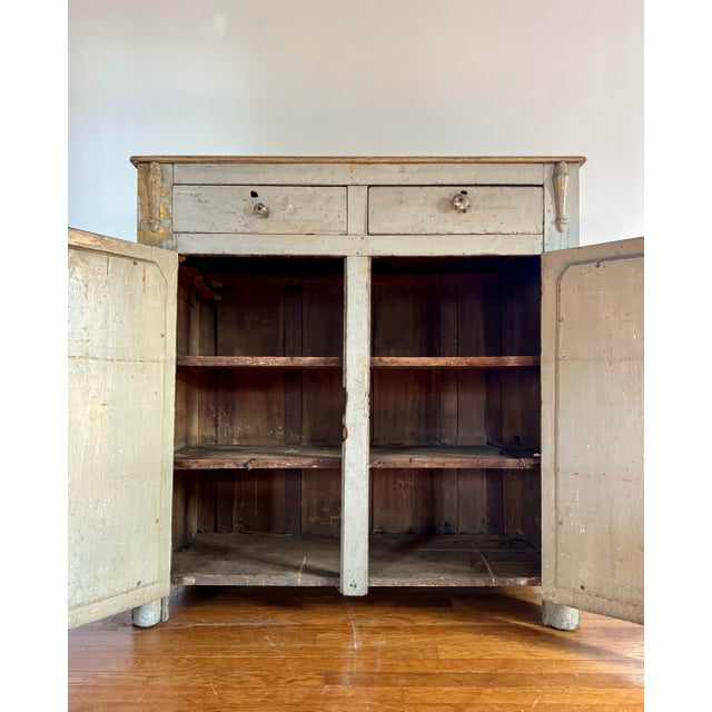 Early 19th Century Primitive Painted Gustavian Buffet For Sale In Philadelphia - Image 6 of 12