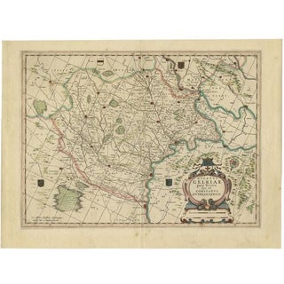 Antique Map of Zutphen in the Netherlands attributed to Janssonius, 1680s For Sale