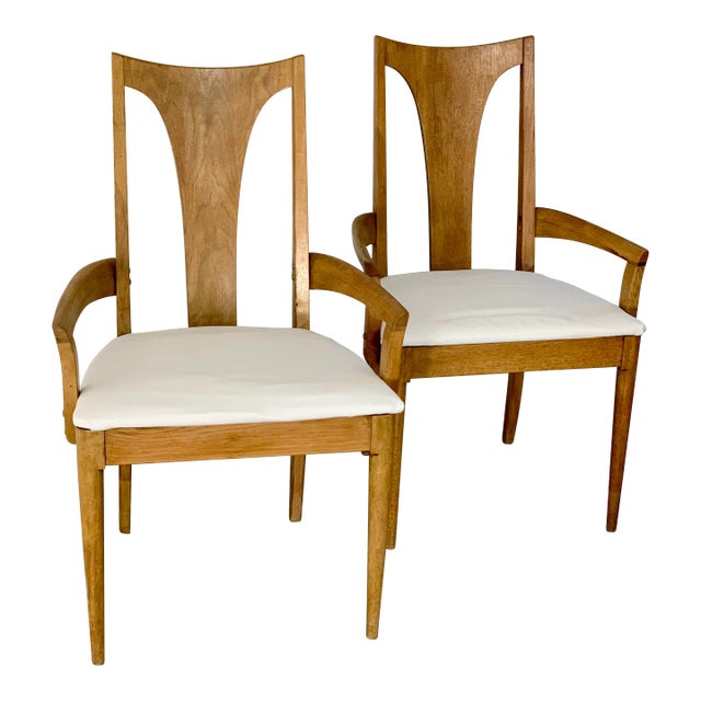 Mid-Century Broyhill Brasilia Captain Dining Chairs - A Pair For Sale