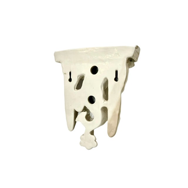 Early 20th Century Early 20th Century French Ceramic Gargoyle Wall Sconce For Sale - Image 5 of 11